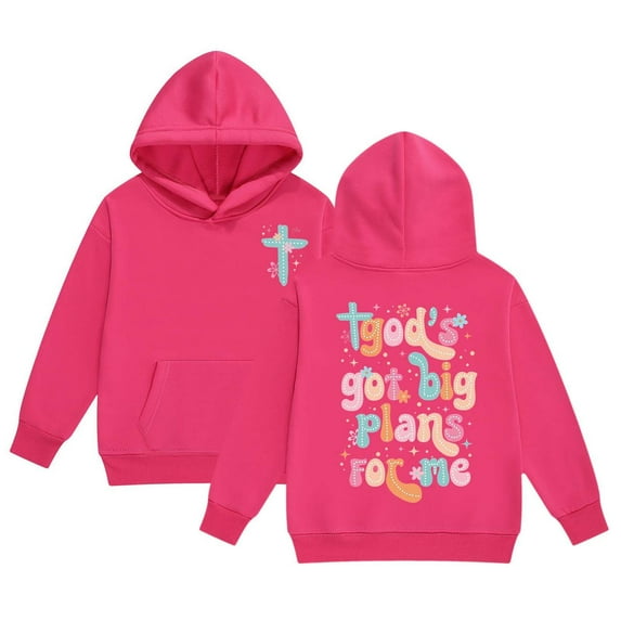Tiijoy Toddler Girls Hoodie Letter Print Jesus Themed Hooded Sweatshirt, Sizes 4-5T