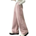 thumbnail image 1 of Tiijoy Toddler Girls Fleece Lined Sweatpants Casual Straight Leg Pull On Pants, Sizes 4-14, 1 of 3