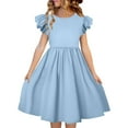 thumbnail image 1 of Tiijoy Toddler Girls Flutter Sleeve A Line Dress Summer Princess Skater Dress, Sizes 3-4, 1 of 5