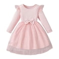 thumbnail image 1 of Tiijoy Toddler Girls Glitter Long Sleeve Dress Mesh Birthday Princess Dress, Sizes 3-4, 1 of 5