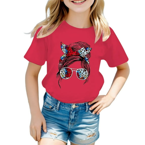 Tiijoy Toddler Girls Graphic T-Shirt Round Neck Short Sleeve Casual Tee Shirt, Sizes 3-4T