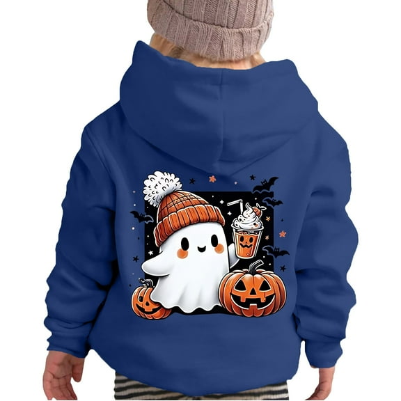 Tiijoy Toddler Girls Halloween Hoodie Cartoon Ghost Hooded Sweatshirt, Sizes 3-4T