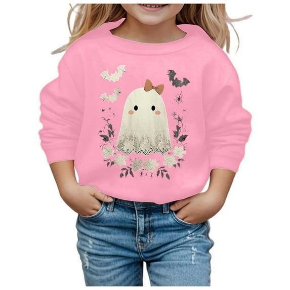 Tiijoy Toddler Girls Halloween Sweatshirt Graphic Cute Crew Neck Pullover, Sizes 4-5T