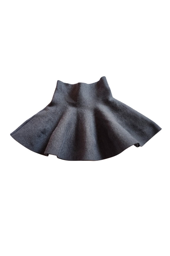 Toddler Girls High Waist Knitted Flared Skirt Casual Solid A Line Skirt, Sizes 2-3