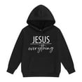 thumbnail image 1 of Tiijoy Toddler Girls Hoodie Jesus Themed Letter Print Loose Hooded Sweatshirt, Sizes 2-3T, 1 of 3