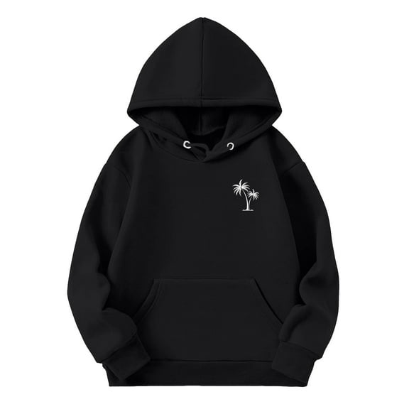 Tiijoy Toddler Girls Hoodie Palm Print Long Sleeve Pullover Hooded Sweatshirt, Sizes 3-4