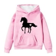 thumbnail image 1 of Tiijoy Toddler Girls Horse Graphic Hoodie Loose Hooded Sweatshirt Top, Sizes 4-5T, 1 of 3