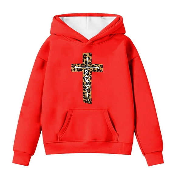 Tiijoy Toddler Girls Jesus Graphic Print Hoodie Soft Hooded Sweatshirt, Sizes 4-5T