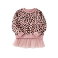 thumbnail image 1 of Tiijoy Toddler Girls Leopard Sweatshirt Cute Cotton Mesh Long Sleeve Pullover, Sizes 2-3, 1 of 5