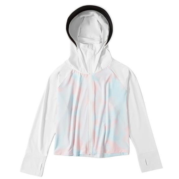 Tiijoy Toddler Girls Lightweight Jacket Tie Dye Upf 50 Hooded Outerwear Shirt, Sizes 3-4