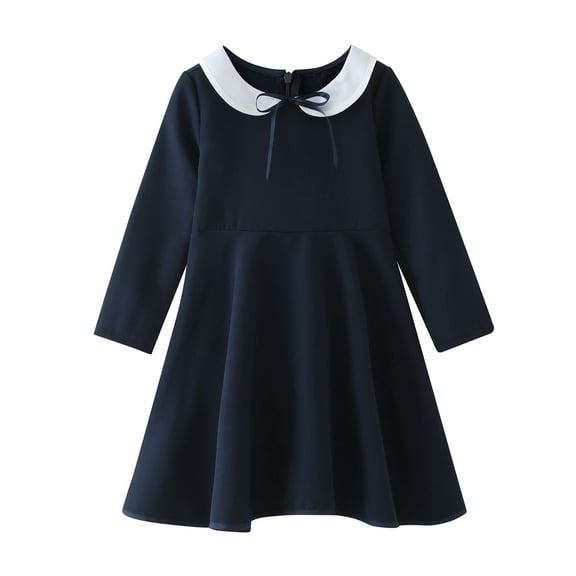 Tiijoy Toddler Girls Long Sleeve Shirt Dress School Style Casual Midi Dresses, Sizes 2-3