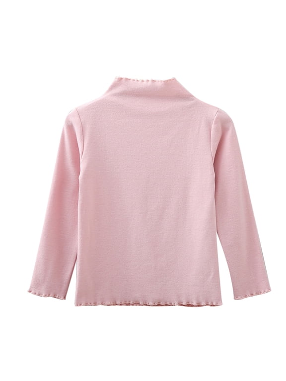 Toddler Girls Long Sleeve T Shirt High Neck Undershirt Pullover Top, Sizes 3-4