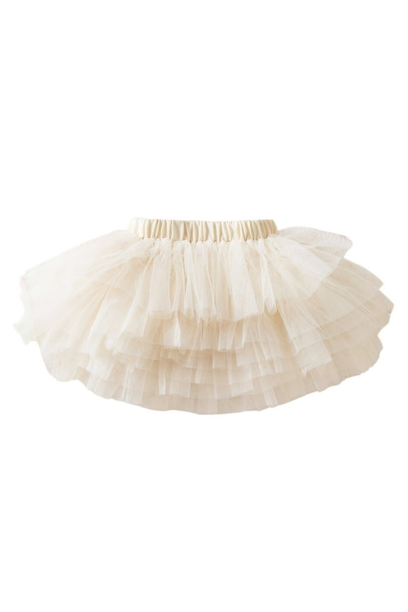 Toddler Girls Mesh Tutu Skirt Petticoat Kids Party Layered Tulle Skirt, Sizes 4-5