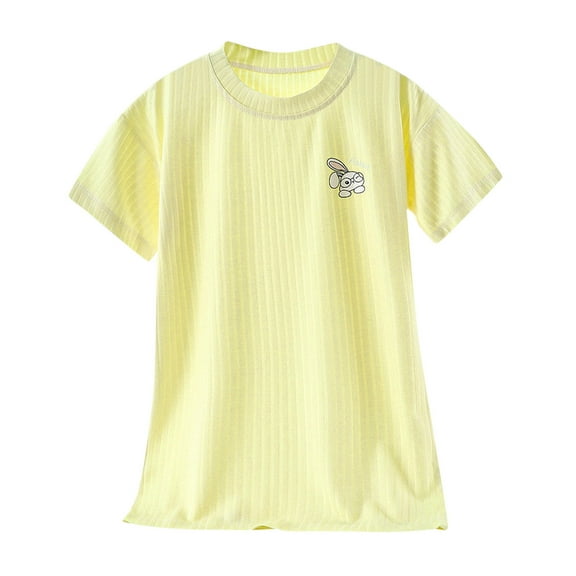 Tiijoy Toddler Girls Nightgown Rabbit Print Short Sleeve Sleepshirt Nightdress, Sizes 3-4T