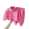 thumbnail image 1 of Tiijoy Toddler Girls Outfits Casual Zip Up Jacket Sweatshirt Pants Tracksuit, Sizes 4-5T, 1 of 8