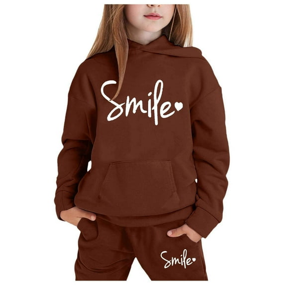 Tiijoy Toddler Girls Outfits Letter Print Hoodie and Sweatpants Sweatsuit, Sizes 3-4