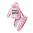 thumbnail image 1 of Tiijoy Toddler Girls Outfits Letter Print Tie Dyed Hoodie Pullover Sweatshirt Pants Set, Pink, 1 of 6