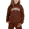 thumbnail image 1 of Tiijoy Toddler Girls Outfits Los Angeles Print Hoodie and Sweatpants Stylish Activewear, 1 of 3