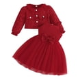 thumbnail image 1 of Tiijoy Toddler Girls Outfits Trendy Long Sleeves Jacket Mesh Dress Set, Sizes 2-8, 1 of 8