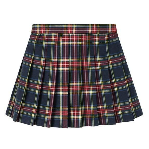 Tiijoy Toddler Girls Plaid Pleated Skirt School Daily Elastic Waist A Line Skirt, Sizes 4-5