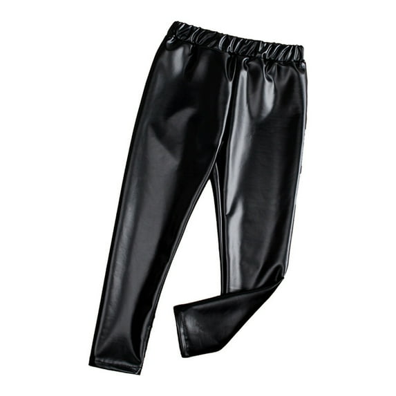 Tiijoy Toddler Girls Pu Leather Slim Fit Pants Kids Stretch Pull On Leggings, Sizes 4-5