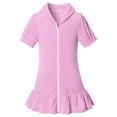 thumbnail image 1 of Tiijoy Toddler Girls Ruffle Hooded Cover Up Short Sleeve Zip Up Beach Coverup Dress, Sizes 3-4, 1 of 7