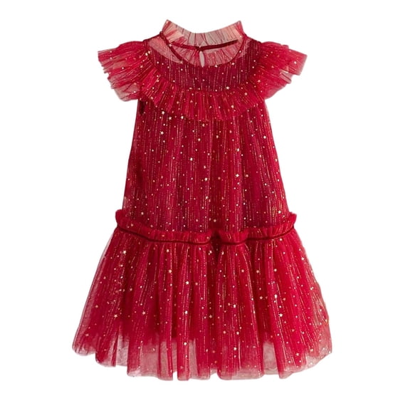 Tiijoy Toddler Girls Ruffles Tiered Tulle Dress Pageant Party Princess Dress, Sizes 2-3