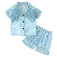 thumbnail image 1 of Tiijoy Toddler Girls Satin Silk Pajamas Floral Button Down Top and Shorts, Sizes 2-3, 1 of 6