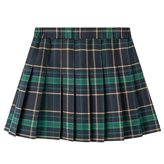 Tiijoy Toddler Girls School Plaid Pleated Skirt Preppy Style A-Line Skirt, Sizes 2-3