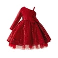 thumbnail image 1 of Tiijoy Toddler Girls Sequin One Shoulder Evening Gown Party Princess Dress, Sizes 3-4, 1 of 6