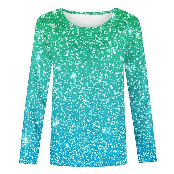 Tiijoy Toddler Girls Sequin Print Long Sleeve T-Shirt Crew Neck Fashion Pullover T Shirt