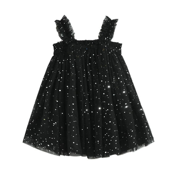 Tiijoy Toddler Girls Sequins Tulle Dress Sleeveless Layered Princess Party Gown, Sizes 3-4