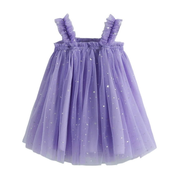 Tiijoy Toddler Girls Sequins Tulle Dress Sleeveless Layered Princess Party Gown, Sizes 4-5