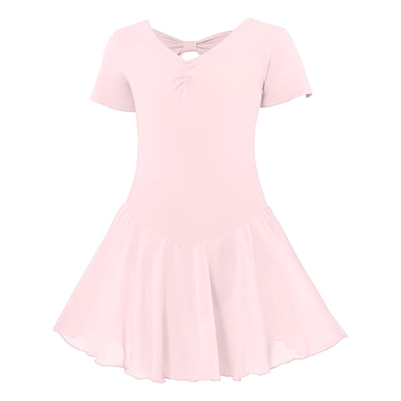 Tiijoy Toddler Girls Short Sleeve Dance Ballet Dress Skirted Leotards Dancewear, Sizes 3-4