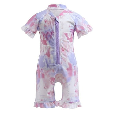 Rufflebutts Girls' Scalloped Long Sleeve Rash Guard Bikini Set | $42.00