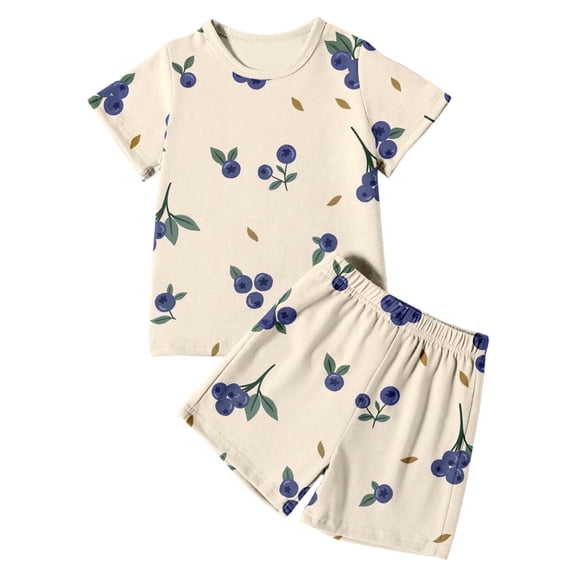 Tiijoy Toddler Girls Short Sleeve Tee and Shorts Pajama Set Kids Sleepwear, Sizes 3-4T
