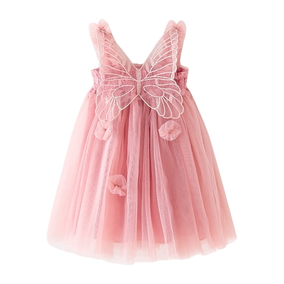 Tiijoy Toddler Girls Sleeveless Tulle Tutu Dress Summer Princess Dress with Butterfly Wing, Sizes 3-4
