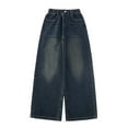 thumbnail image 1 of Tiijoy Toddler Girls Straight Leg Loose Fit Jeans High Waisted Denim Pants, Sizes 4-5, 1 of 8