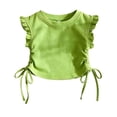 thumbnail image 1 of Tiijoy Toddler Girls Summer Ruffle Sleeves T Shirt Casual Crew Neck Drawstring T-Shirt, 1 of 3