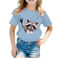 thumbnail image 1 of Tiijoy Toddler Girls Summer Short Sleeve T Shirt Casual Animal Print T-Shirt, Sizes 3-13, 1 of 3