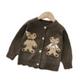 thumbnail image 1 of Tiijoy Toddler Girls Sweater Cardigan Cute Bear Button Knit Long Sleeve Top, Sizes 1-2T, 1 of 2