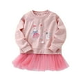 thumbnail image 1 of Tiijoy Toddler Girls Sweatshirt Cartoon Animal Print Tutu Skirt Sweatshirt, Sizes 2-3T, 1 of 7