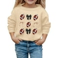 thumbnail image 1 of Tiijoy Toddler Girls Sweatshirt Football Bow Print Casual Crewneck Pullover, Sizes 3-4T, 1 of 3