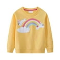 thumbnail image 1 of Tiijoy Toddler Girls Sweatshirt Rainbow Bunny Print Cotton Soft Sweatshirts, Sizes 1-2, 1 of 5