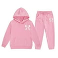 thumbnail image 1 of Tiijoy Toddler Girls Sweatsuit Bow Hooded Sweatshirt Jogger Pants Set, Sizes 3-4T, 1 of 3
