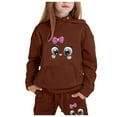 thumbnail image 1 of Tiijoy Toddler Girls' Sweatsuit Cartoon Cat Print Hoodie Sweatpants Outfits, Sizes 4-5T, 1 of 3