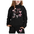 thumbnail image 1 of Tiijoy Toddler Girls Sweatsuits Bow Print Pullover Hoodie and Sweatpants Set, Sizes 1-2, 1 of 3