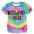 thumbnail image 1 of Tiijoy Toddler Girls T-Shirt Tie Dyed Birthday Short Sleeve T Shirt for Kids, Sizes 1-13, 1 of 2