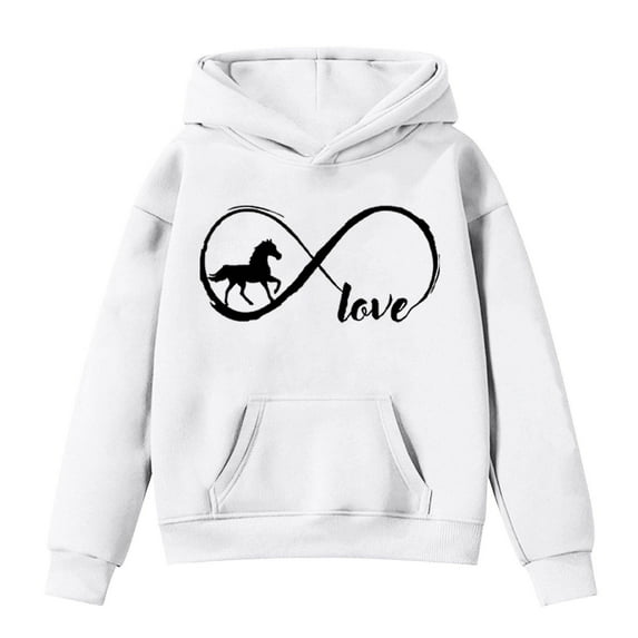 Tiijoy Toddler Girls Warm Hoodie Cute Horse Print Long Sleeve Hoody, Sizes 4-5T