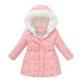 thumbnail image 1 of Tiijoy Toddler Girls Winter Coat Quilted Hooded Jacket Thicken Warm Outerwear, Sizes 4-5, 1 of 7